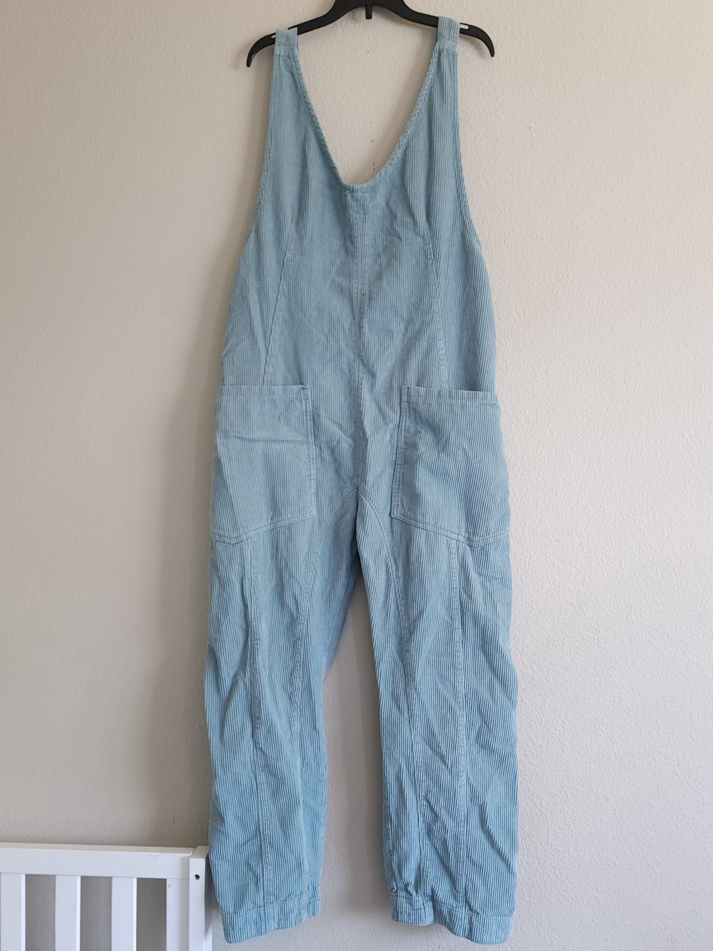 We The Free FP Mint Sage Green Corduroy High Roller Overall Jumpsuit Size XS